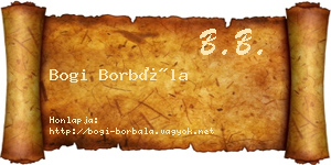 Bogi Borbála névjegykártya